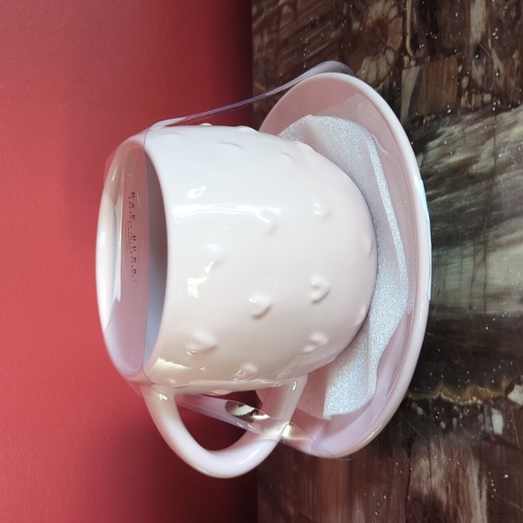 ❌SOLD❌Rae Dunn Blush Pink Heart Teacup with Saucer ❤️ - Picture 2 of 6